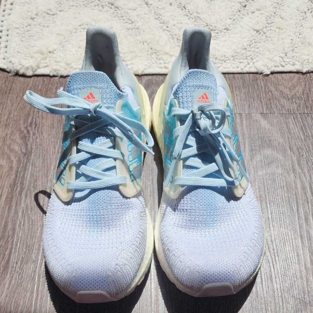 Adidas Blue Sneakers with Mesh Upper and Lace-Up Closure